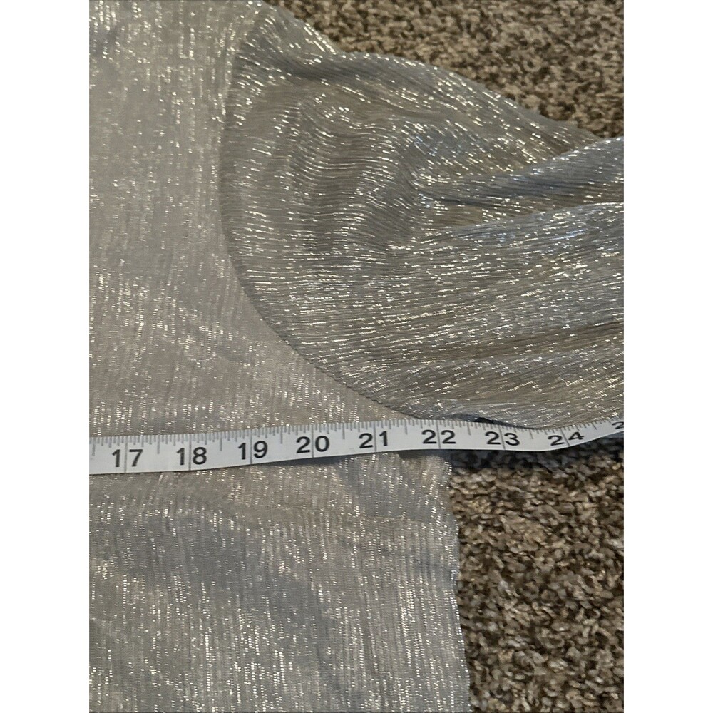 Vince Camuto Shimmer V-Neck Blouse Women's Champagne Gold Smocked Cuff Sleeve XL - Picture 11 of 13